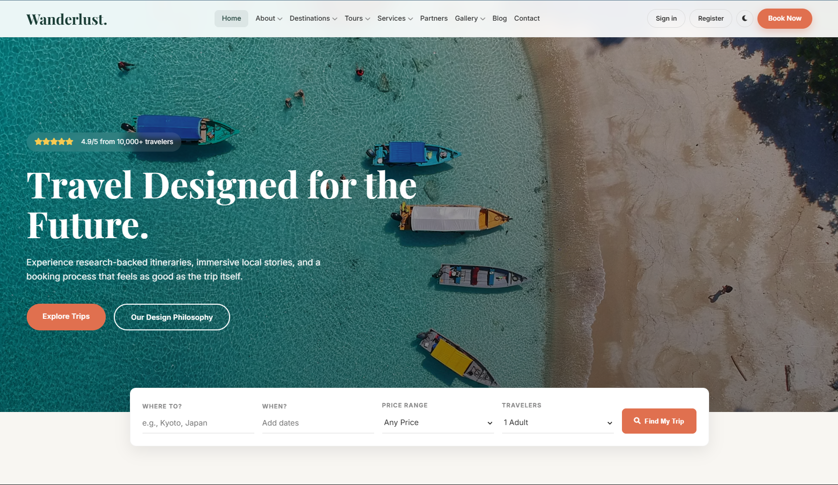 Wanderlust Travel Website Template
